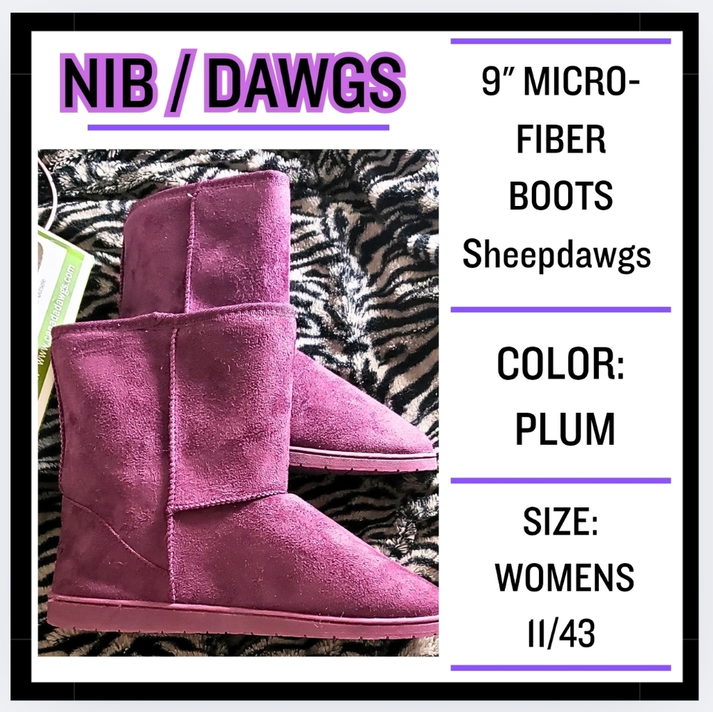 🔥 NEW / Dawgs / Women's / Plum Microfiber / 9" Winter Boots / 11/43